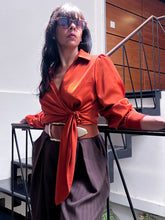 Rust Elegant Satin Blouse.