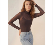 Brown Mesh bodysuit