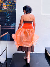 Sheer Tangerine midi Skirt by Battaglia