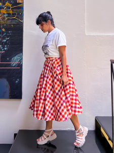 Entre cuadros midi Skirt