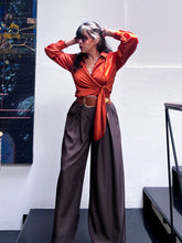 Rust Elegant Satin Blouse.