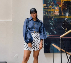Midnight Dots Blouse by Battaglia Atelier