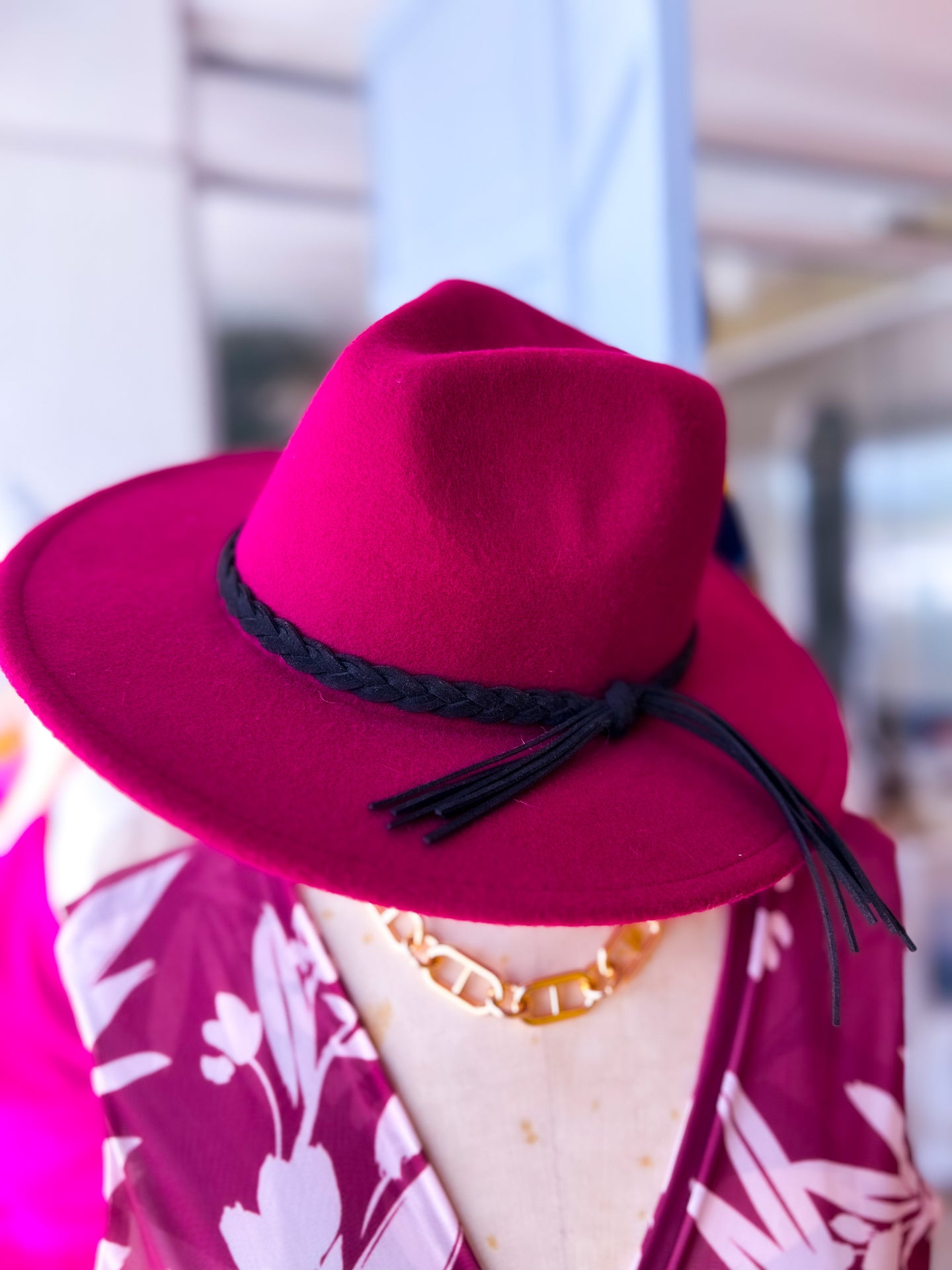 Burgundy hat