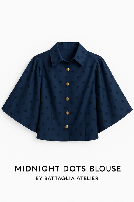 Midnight Dots Blouse by Battaglia Atelier