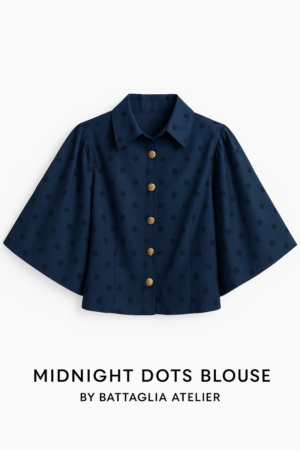 Midnight Dots Blouse by Battaglia Atelier