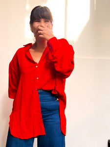 Red Oversize Blouse